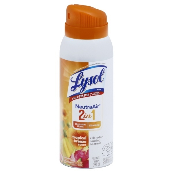 slide 1 of 1, Lysol Tropical Breeze Disinfectant Spray, 10 oz