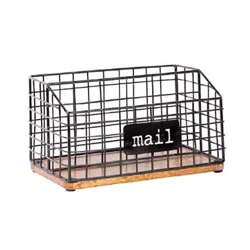 Home Essentials Wire Mail Organizer - Black
