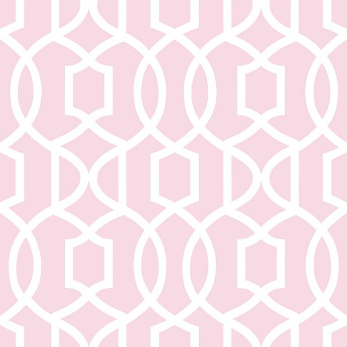 slide 2 of 2, WallPops! NuWallpaper Grand Trellis Peel & Stick Wallpaper - Pink, 1 ct