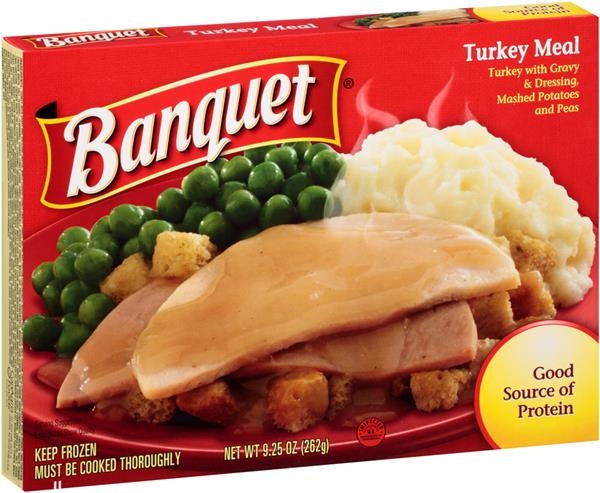 slide 1 of 1, Banquet Turkey Meal, 9.25 oz