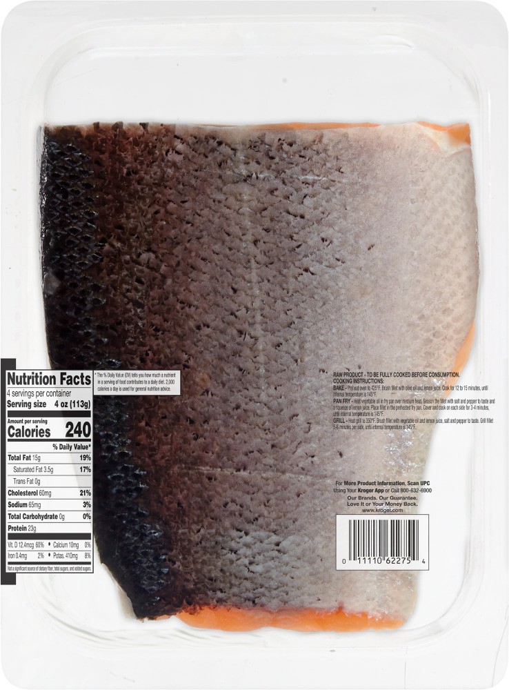 slide 2 of 2, Kroger Atlantic Salmon Half Fillet, 16 oz