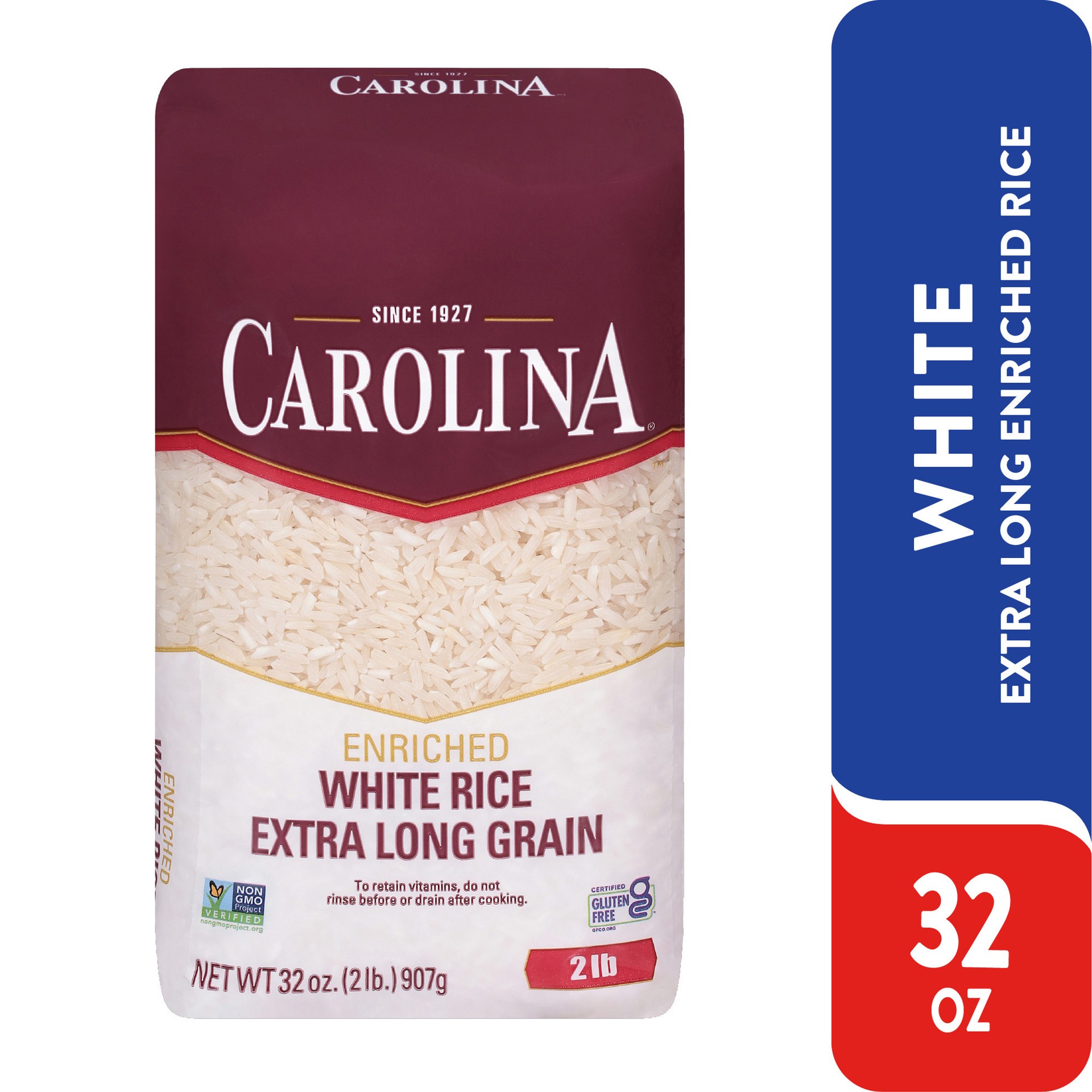 slide 1 of 9, Carolina White Rice, Extra Long Grain, Enriched, 32 oz