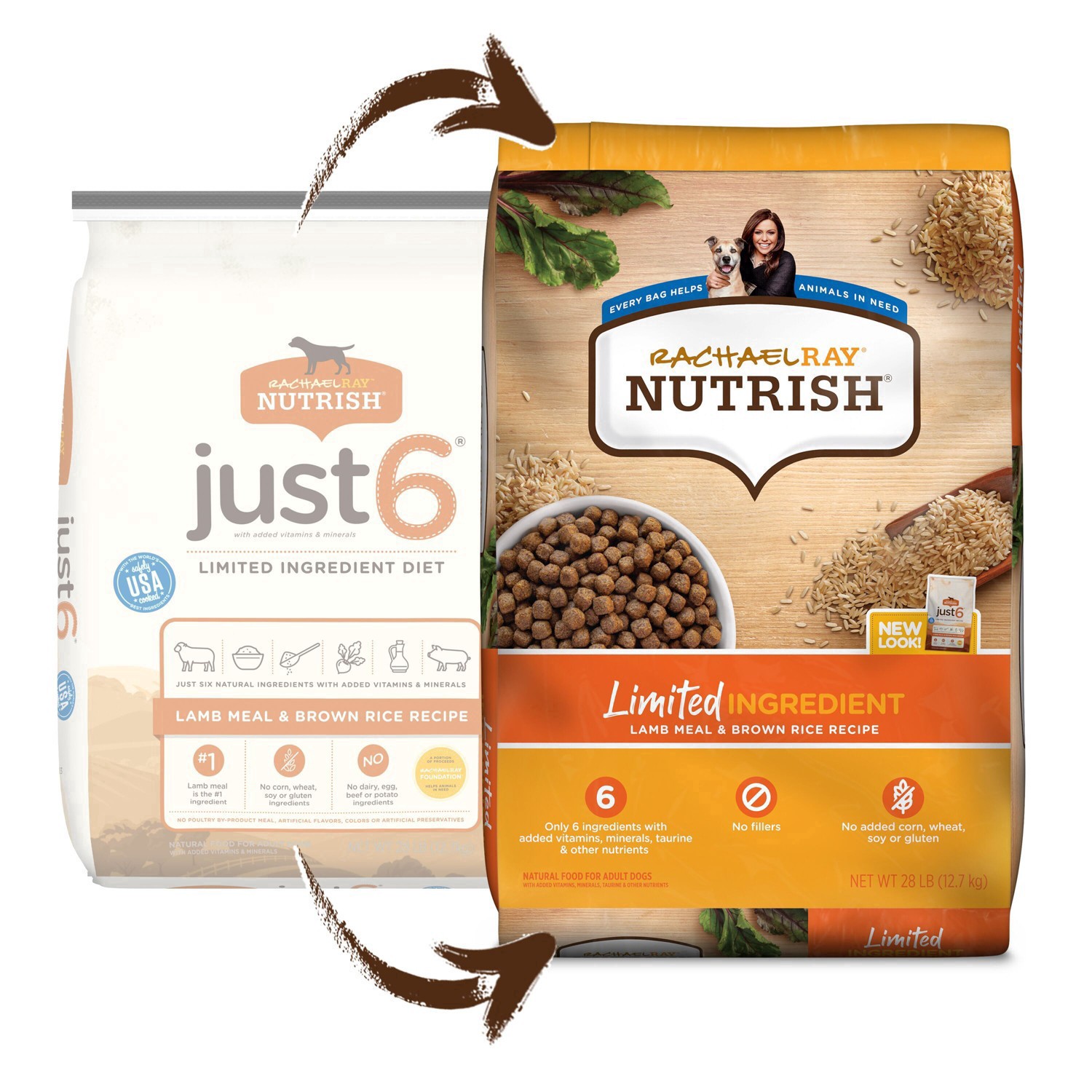 slide 3 of 18, Rachael Ray Nutrish Limited Ingredient Dog Food, Lamb Meal & Brown Rice Recipe, 28 lb. Bag, 28 lb