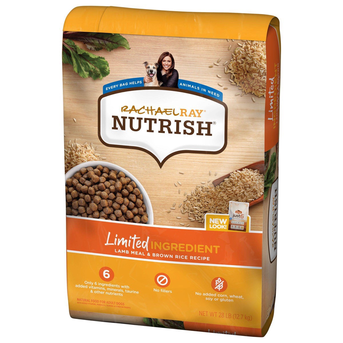 slide 17 of 18, Rachael Ray Nutrish Limited Ingredient Dog Food, Lamb Meal & Brown Rice Recipe, 28 lb. Bag, 28 lb