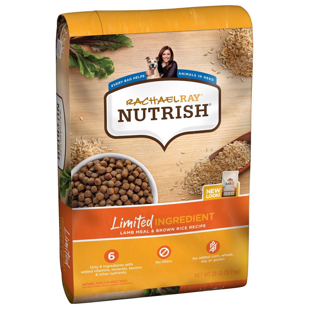 slide 2 of 18, Rachael Ray Nutrish Limited Ingredient Dog Food, Lamb Meal & Brown Rice Recipe, 28 lb. Bag, 28 lb