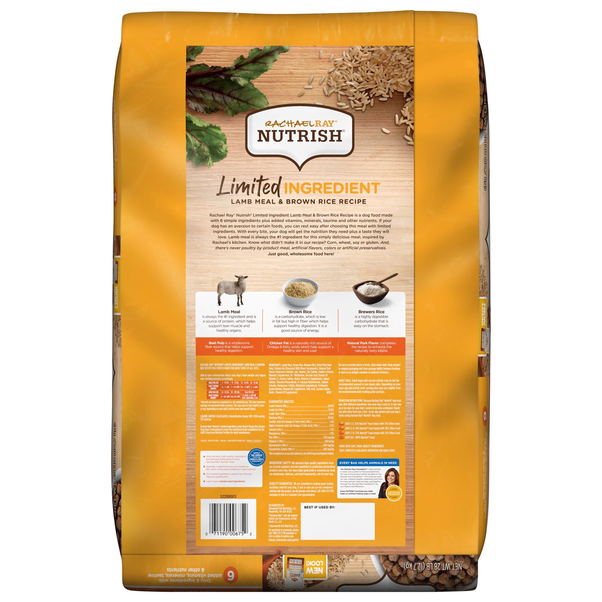 slide 10 of 18, Rachael Ray Nutrish Limited Ingredient Dog Food, Lamb Meal & Brown Rice Recipe, 28 lb. Bag, 28 lb