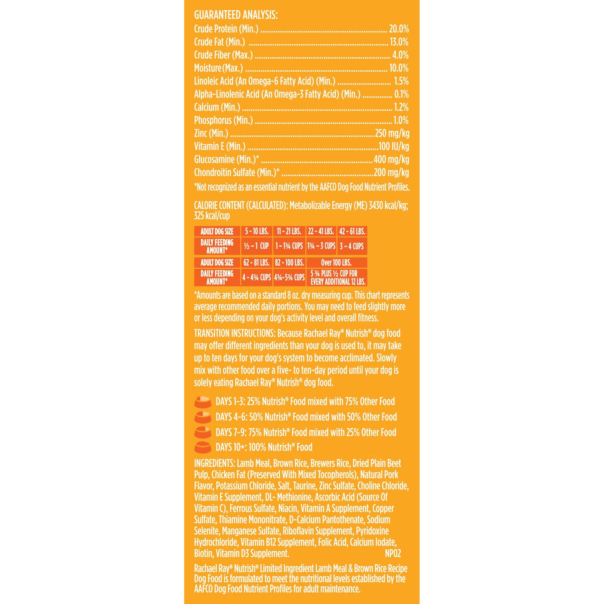 slide 14 of 18, Rachael Ray Nutrish Limited Ingredient Dog Food, Lamb Meal & Brown Rice Recipe, 28 lb. Bag, 28 lb