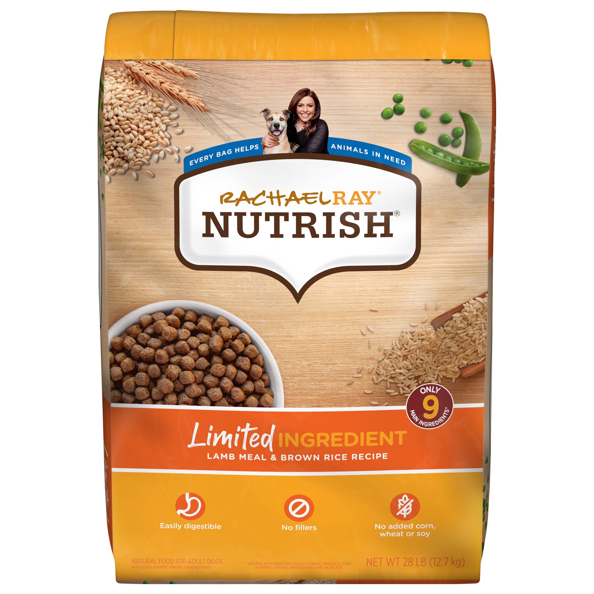 slide 1 of 18, Rachael Ray Nutrish Limited Ingredient Dog Food, Lamb Meal & Brown Rice Recipe, 28 lb. Bag, 28 lb