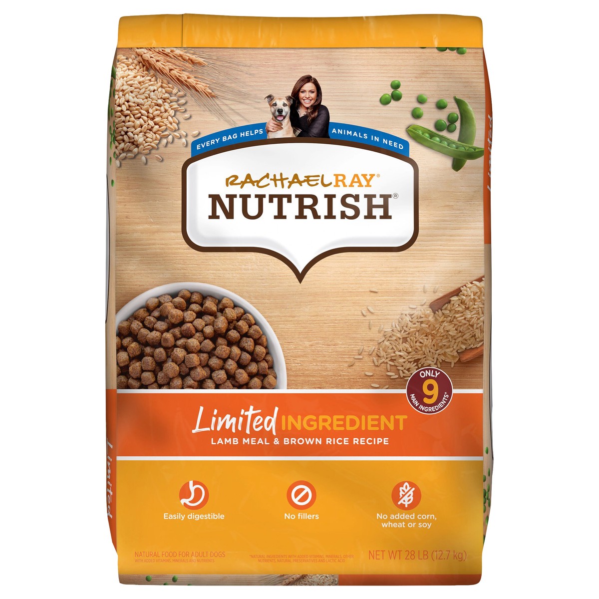 slide 1 of 18, Rachael Ray Nutrish Limited Ingredient Dog Food, Lamb Meal & Brown Rice Recipe, 28 lb. Bag, 28 lb