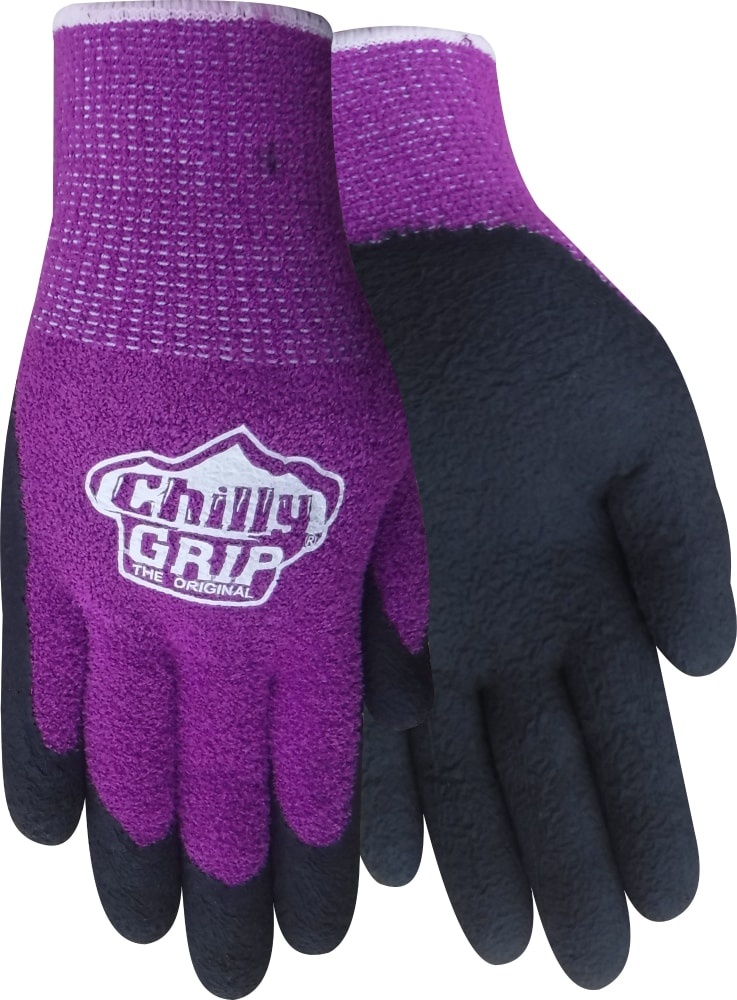 slide 1 of 1, Red Steer Glove Company Chilly Grip Dot Liner General Utility Gloves - Purple, 1 ct