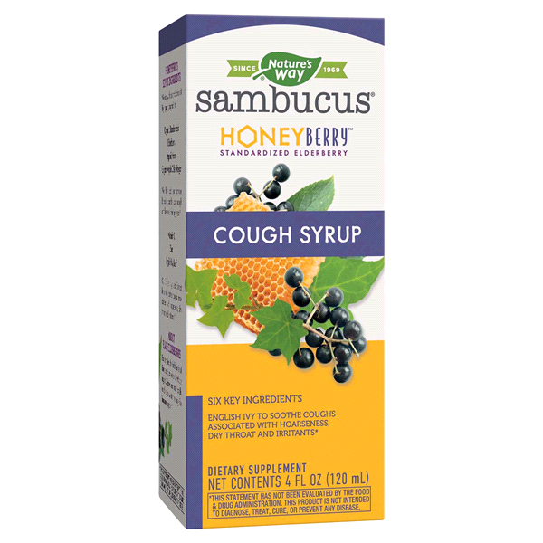 slide 1 of 1, Nature's Way Sambucus Honeyberry Cough Syrup, Vegetarian, 1 ct