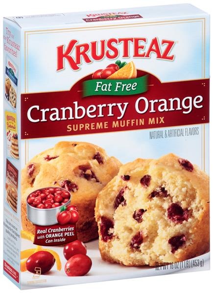 slide 1 of 1, Krusteaz Fat Free Cranberry Orange Supreme Muffin Mix, 16 oz