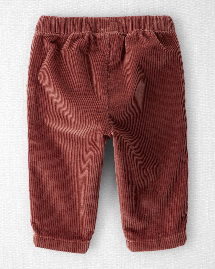 slide 3 of 4, Littleplanet Baby Organic Cotton Corduroy Drawstring Pants Mojave Red 6M, 1 ct