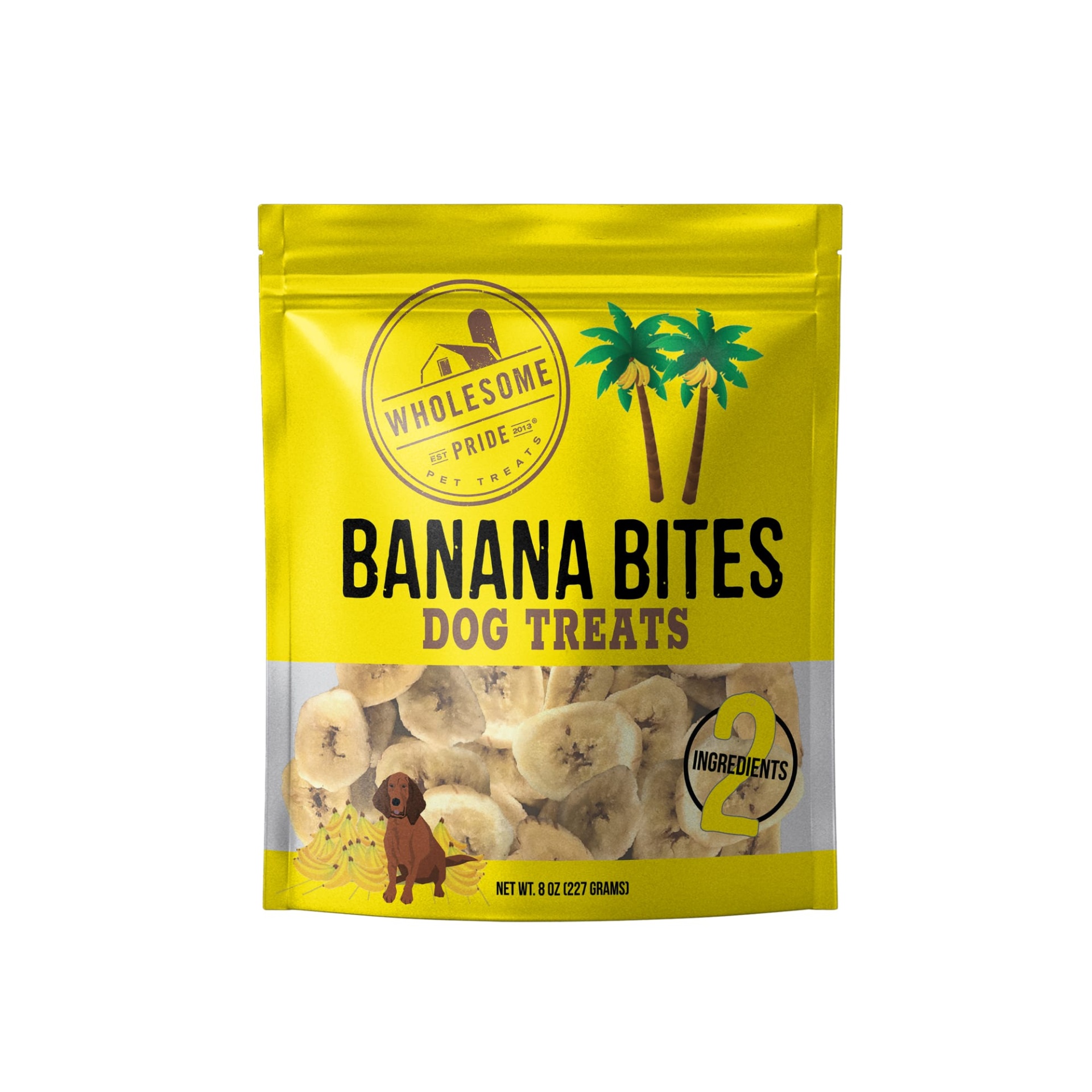 slide 1 of 1, Wholesome Pride Banana Bites Dog Treats, 8 oz