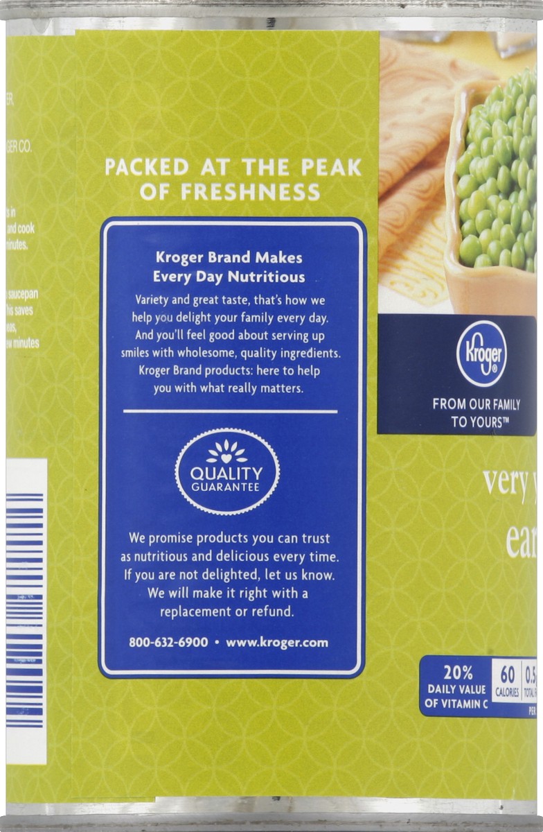 slide 3 of 6, Kroger Very Young Small Early Peas, 15 oz