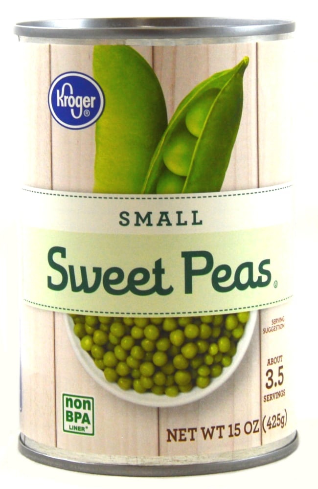 slide 1 of 1, Kroger Very Young Small Early Peas, 15 oz