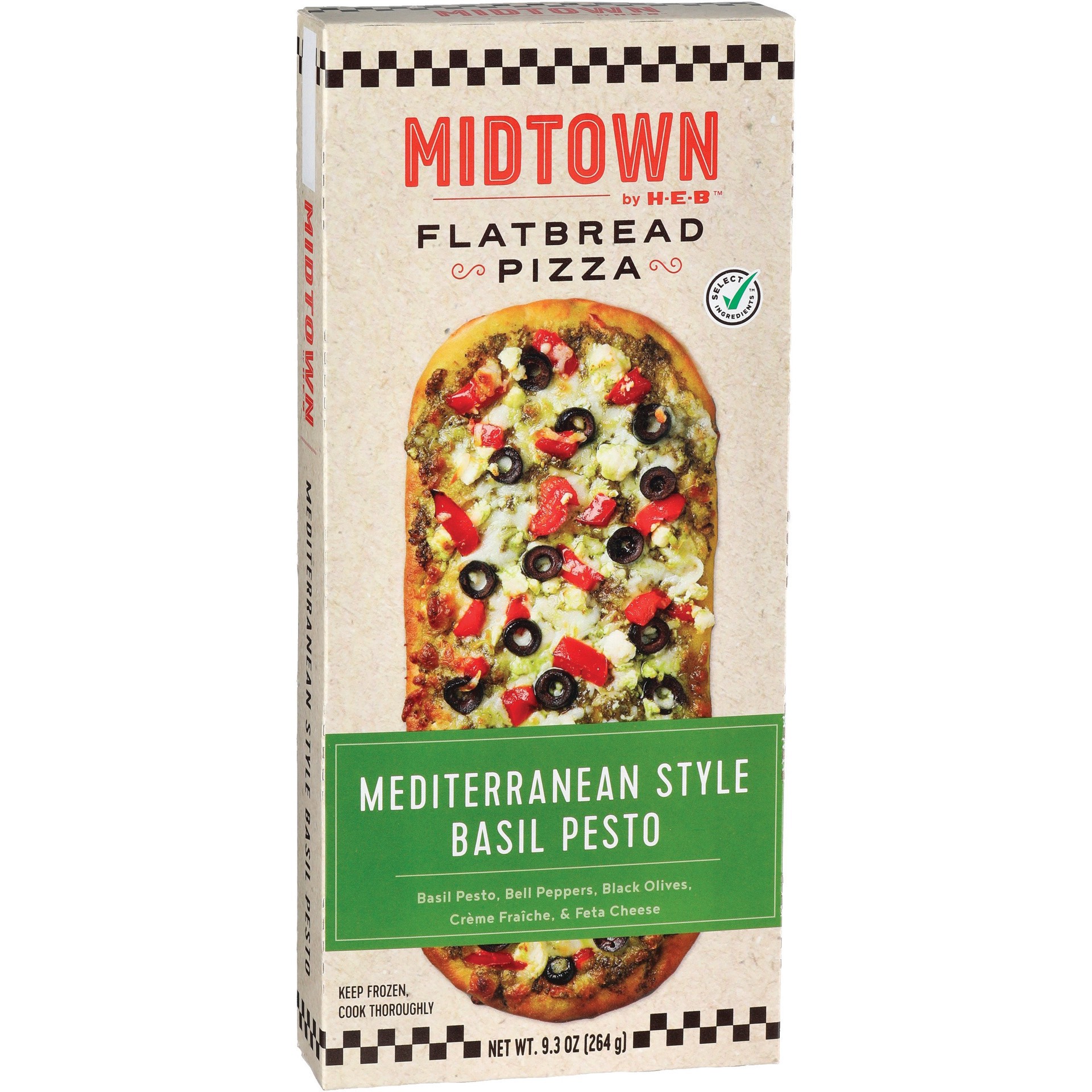 slide 1 of 1, Midtown Pizza Co. by H-E-B Olives & Peppers Flatbread Pizza, 9.3 oz