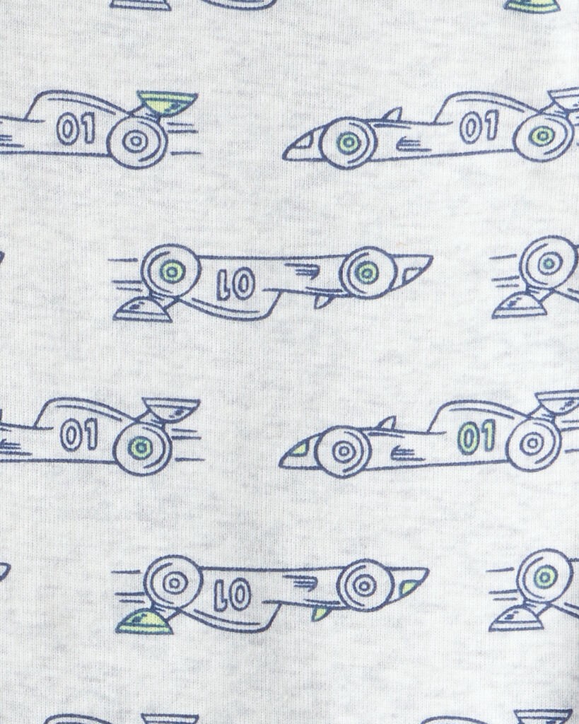 slide 2 of 5, Carter's Baby Boy 3-Piece Race Car Quilted Vest Outfit Set - Blue Grey/Blue/Navy 9M, 3 pc