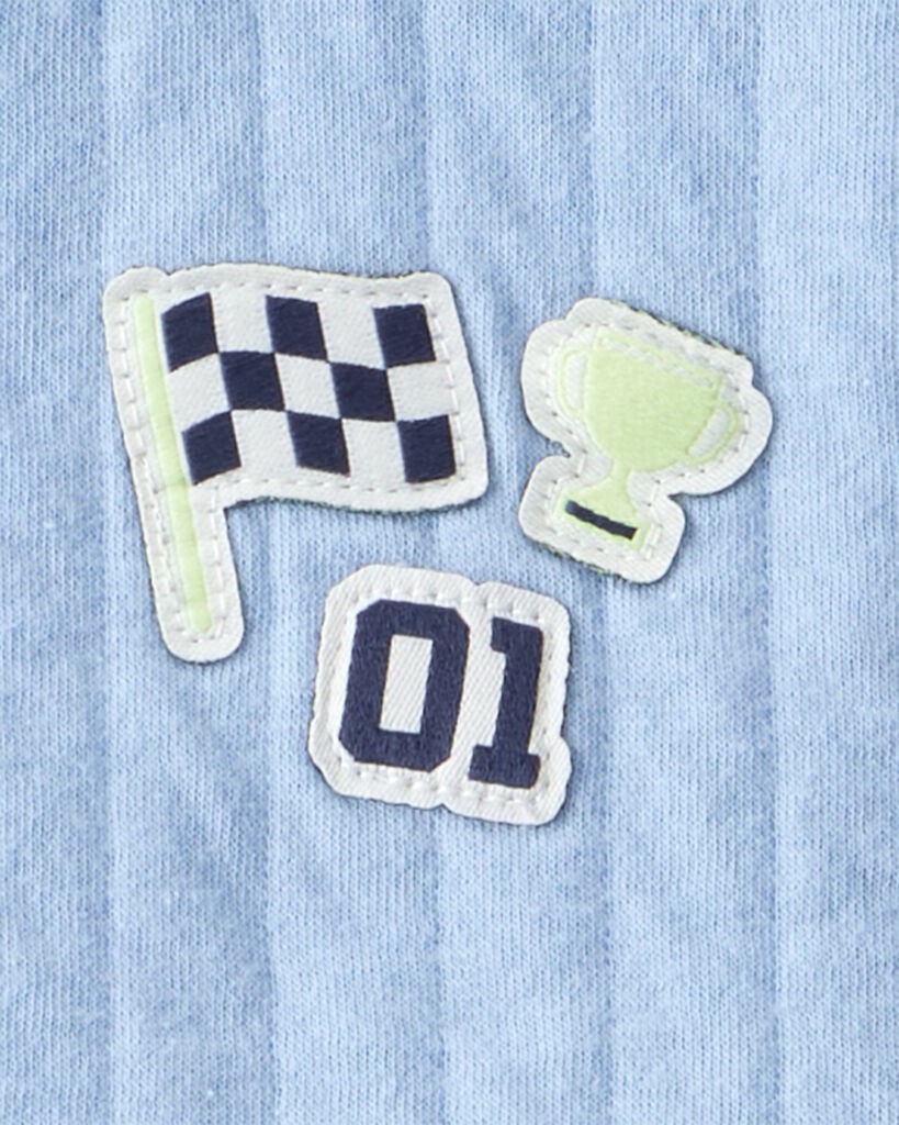 slide 4 of 5, Carter's Baby Boy 3-Piece Race Car Quilted Vest Outfit Set - Blue Grey/Blue/Navy 9M, 3 pc