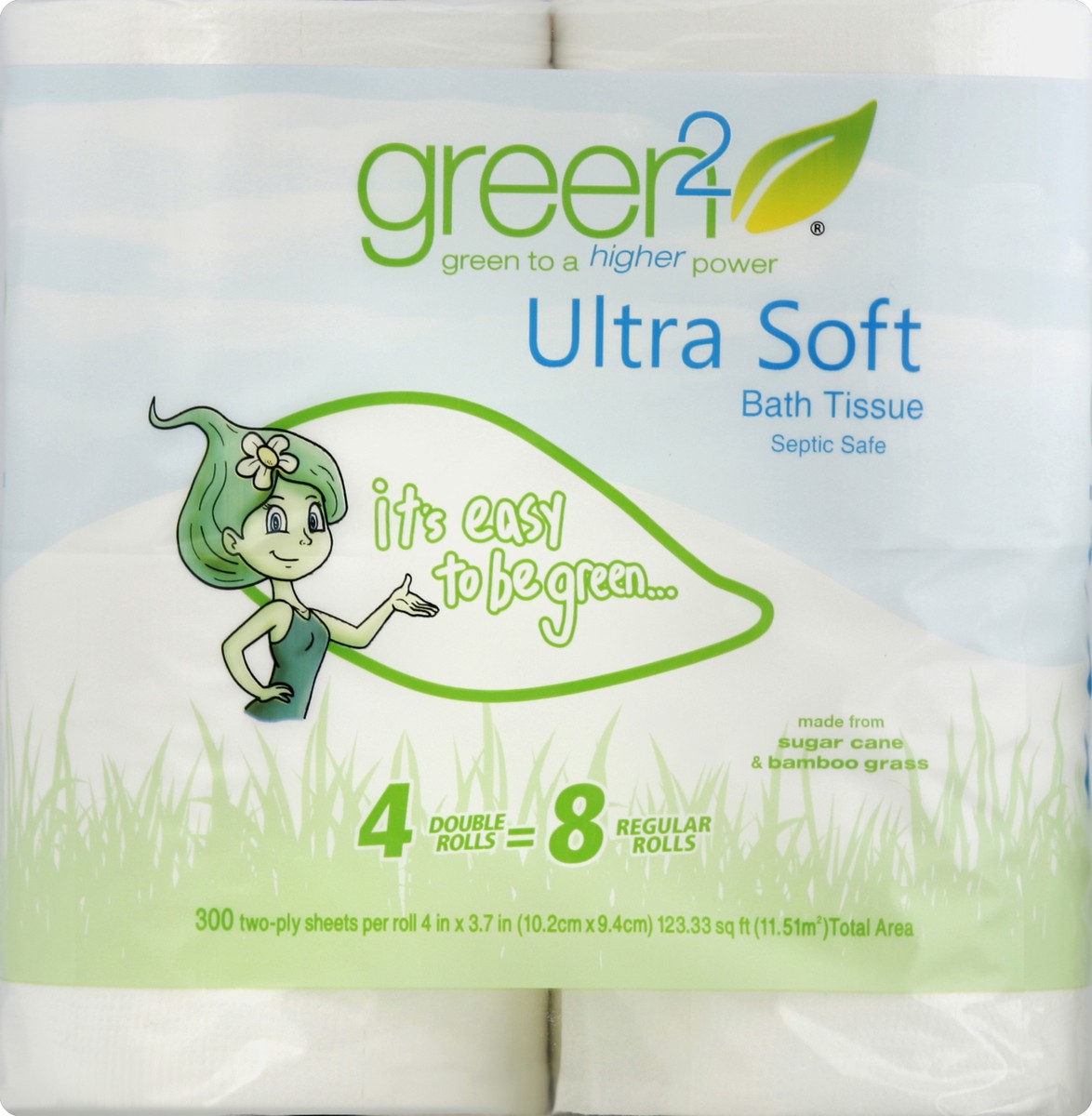 slide 5 of 6, Green2 Bath Tissue Ultra Soft Double Rolls Two-Ply, 4 ct