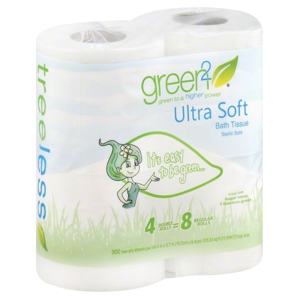 slide 1 of 6, Green2 Bath Tissue Ultra Soft Double Rolls Two-Ply, 4 ct