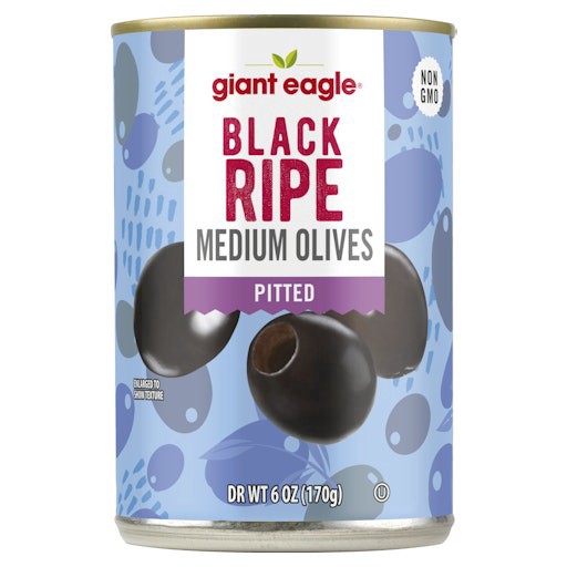slide 1 of 1, Giant Eagle Olives, Medium Ripe Pitted, 6 oz
