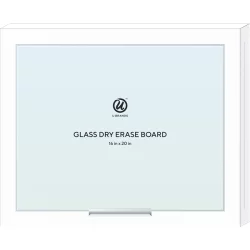U Brands Glass Dry Erase Board, 16 x 20 Inches, White Frosted Surface, Frameless