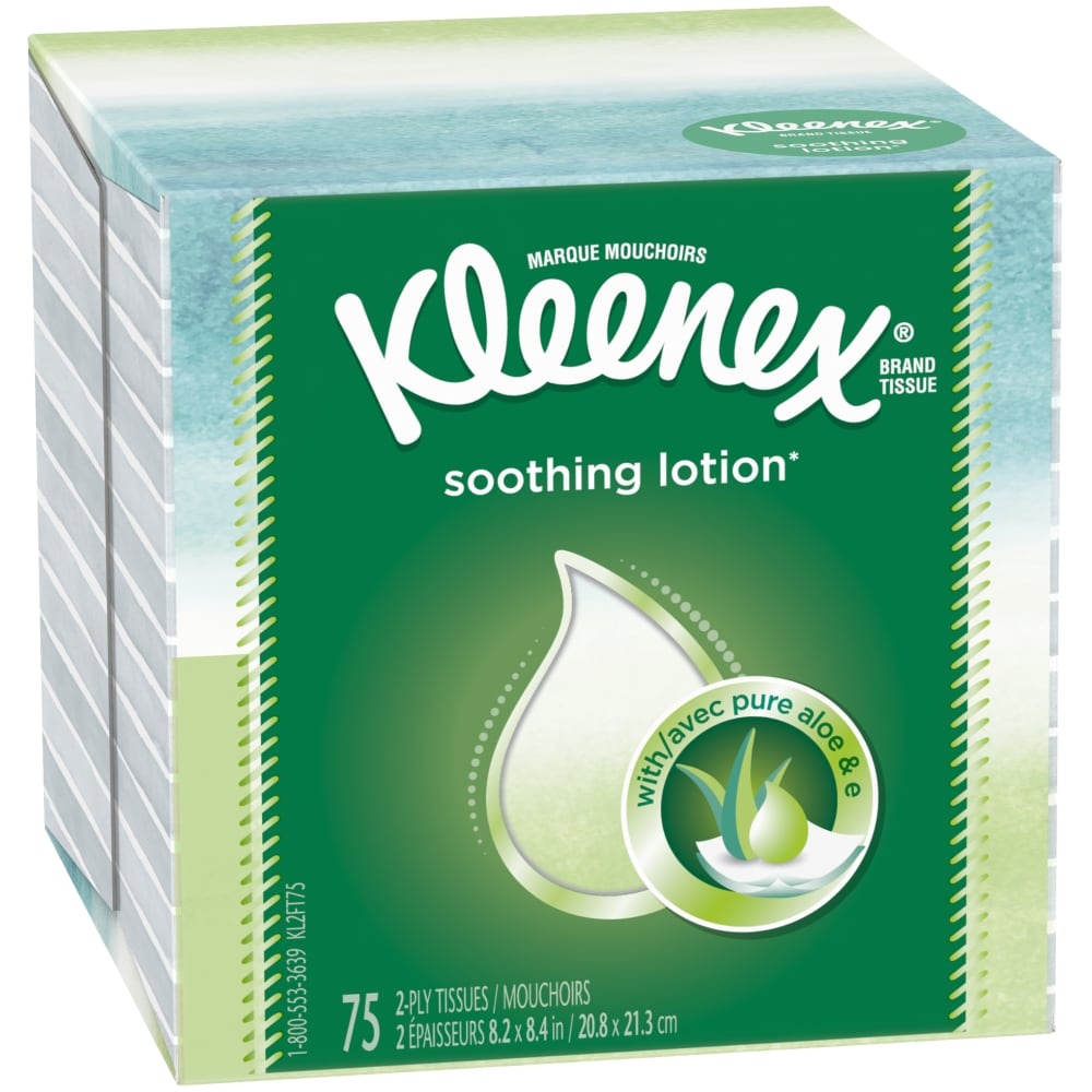 slide 1 of 2, Kleenex Soothing Lotion Facial Tissue, 75 ct