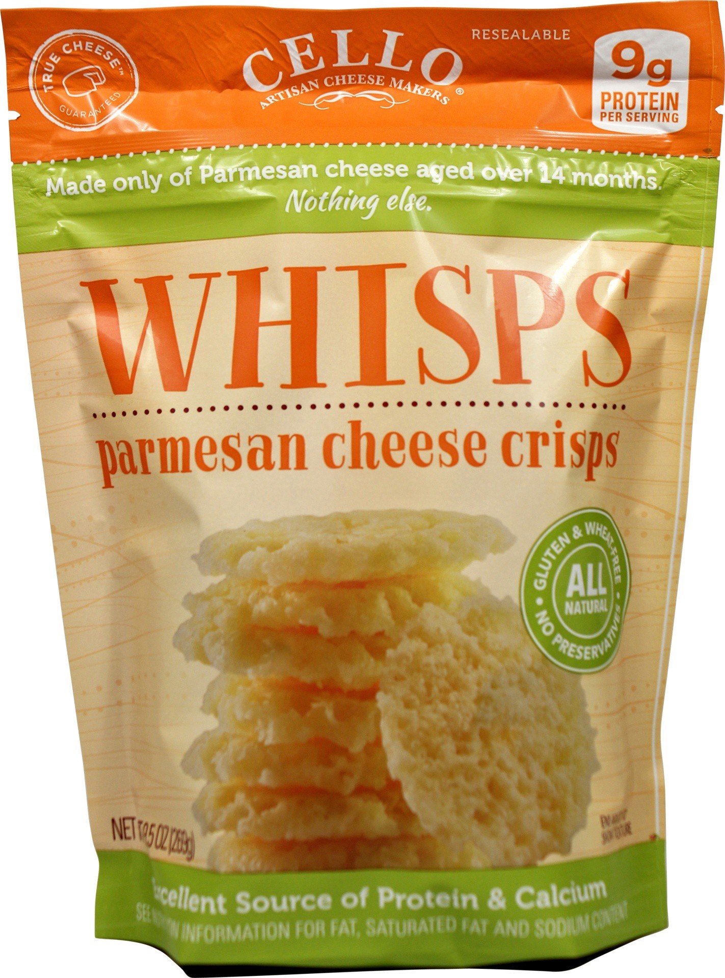 slide 1 of 2, Cello Whisps® Parmesan cheese crisps, 9.5 oz