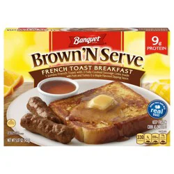 Banquet Brown 'N Serve French Toast Breakfast, Frozen Meal, 5.07 OZ