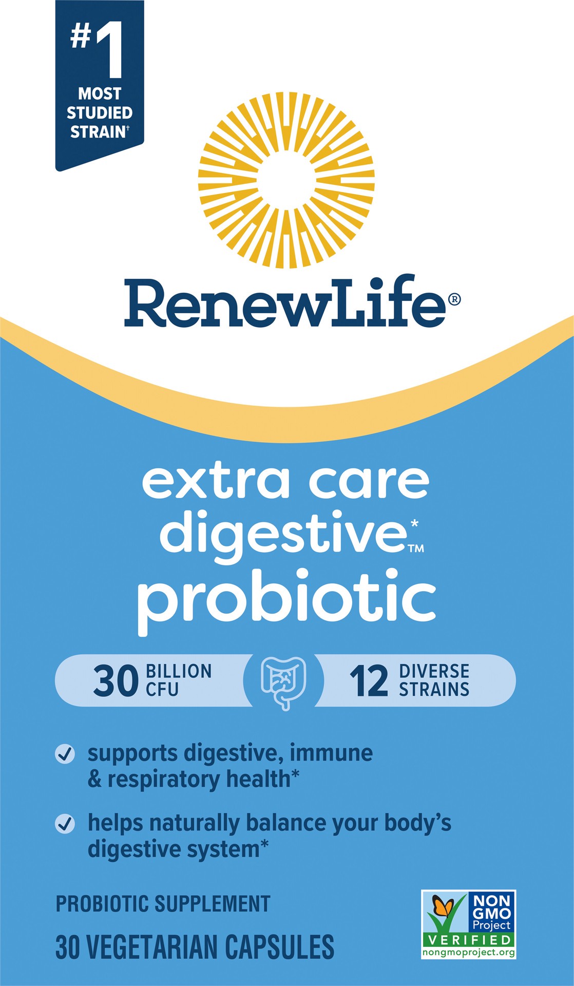 slide 1 of 5, Renew Life Extra Care Go-Pack Probiotic Supplement, 30 Vegetarian Probiotic Capsules, 30 Billion CFU, 30 ct