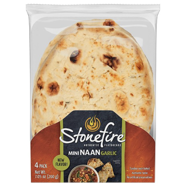 slide 1 of 1, Stonefire Garlic Naan Mini 4 ea, 7 oz