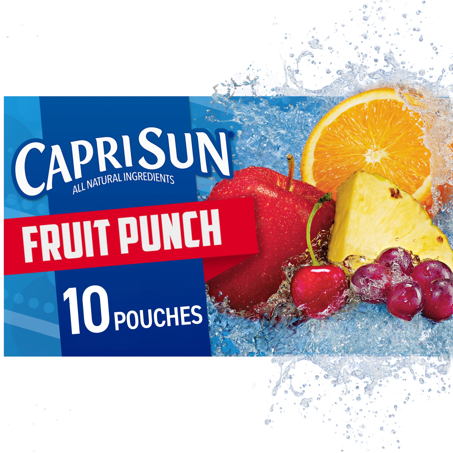 slide 1 of 14, Capri Sun Fruit Punch Naturally Flavored Juice Drink Blend, 10 ct; 6 fl oz