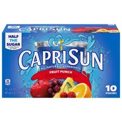 Capri Sun Fruit Punch Flavored with other natural flavor Juice Drink Blend, 10 ct Box, 6 fl oz Pouches