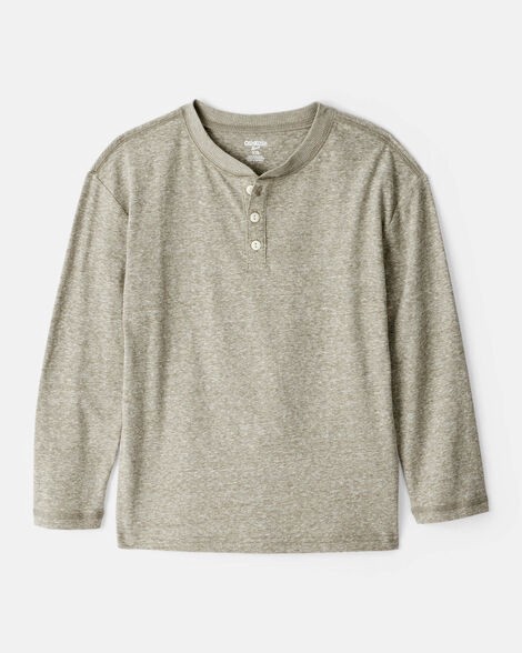 slide 1 of 2, Oshkosh Boys Long Sleeve Henley - Green Green 7, 1 ct