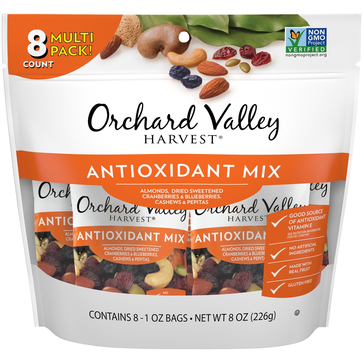 slide 1 of 14, Orchard Valley Harvest Antioxidant Mix 8-1 oz. Bags, 8 oz