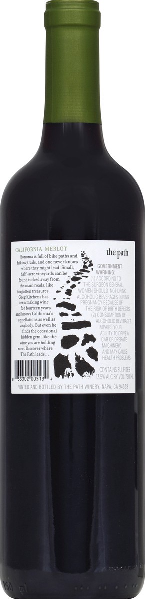 slide 6 of 6, The Path Merlot 750 ml, 750 ml