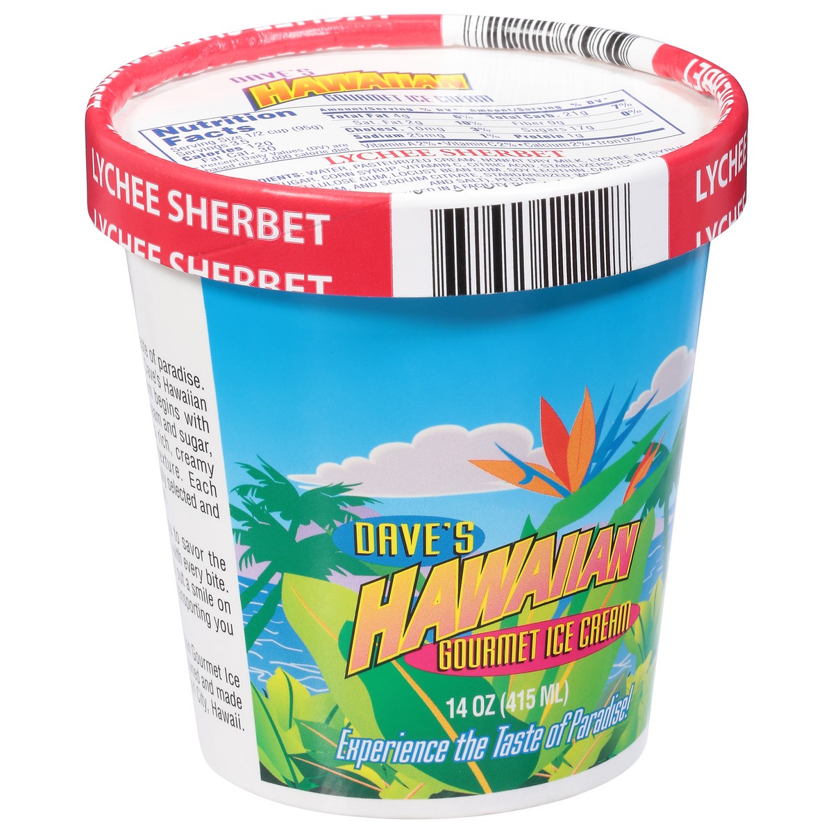 slide 8 of 9, Dave's Hawaiian Gourmet Ice Cream Gourmet Lychee Sherbet Ice Cream 14 oz, 14 fl oz