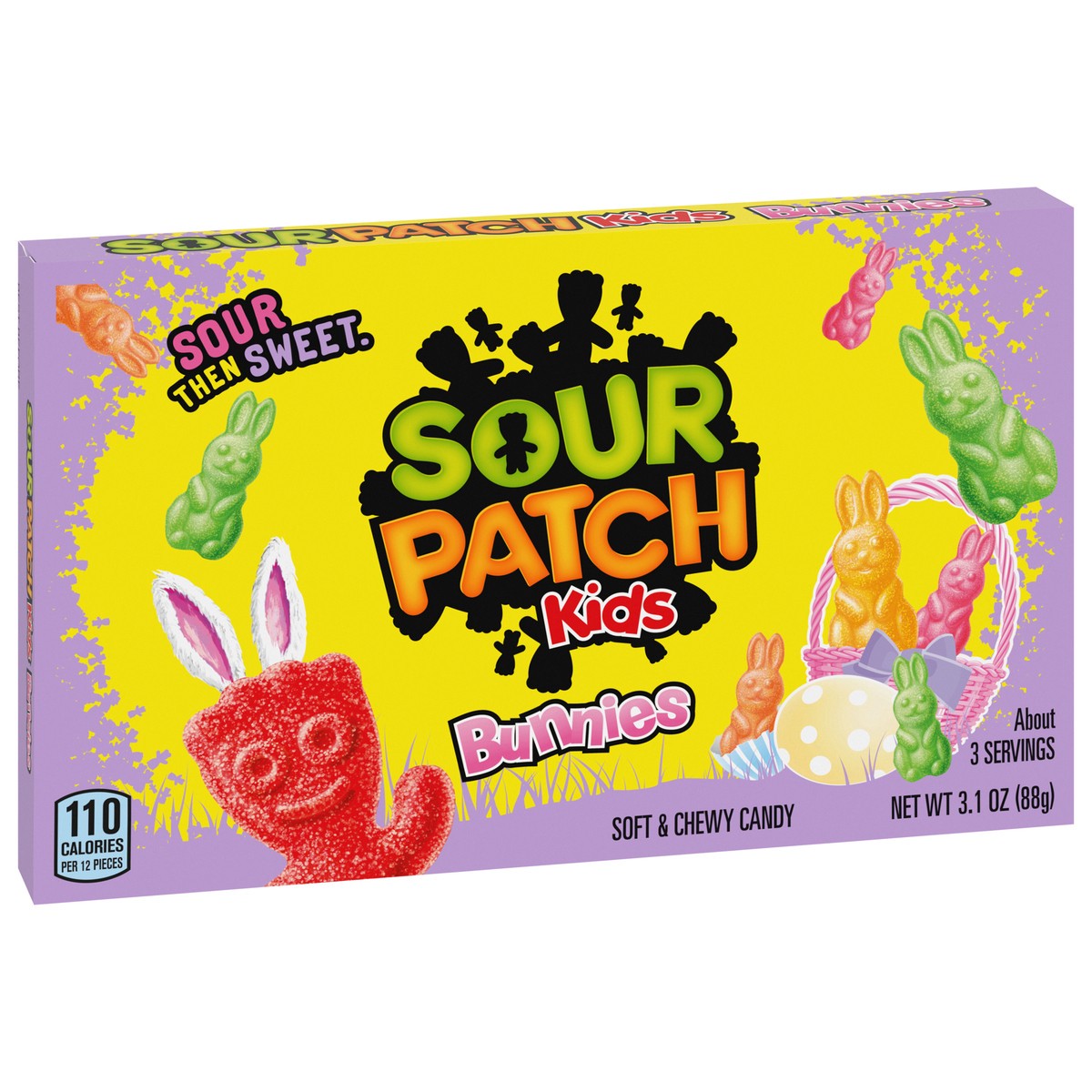 slide 8 of 9, SOUR PATCH KIDS Bunnies Soft & Chewy Easter Candy, 3.1 oz, 3.1 oz