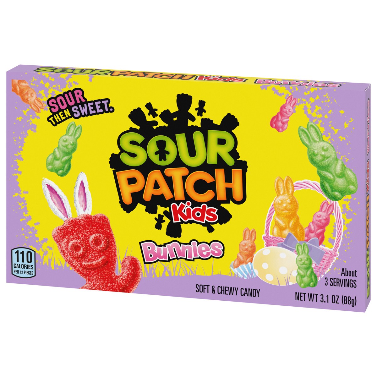 slide 9 of 9, SOUR PATCH KIDS Bunnies Soft & Chewy Easter Candy, 3.1 oz, 3.1 oz