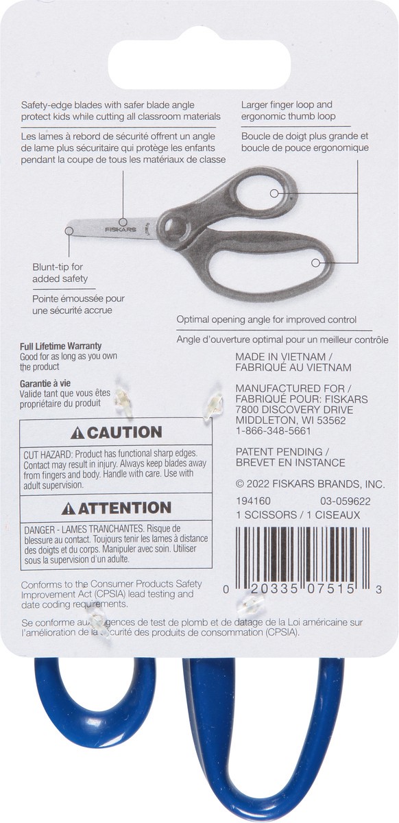 slide 2 of 10, Fiskars 5 Inch Kids Scissors 1 ea, 1 ct