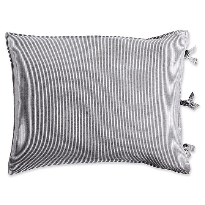 slide 1 of 1, DKNYpure Stripe Standard Pillow Sham - Grey, 1 ct