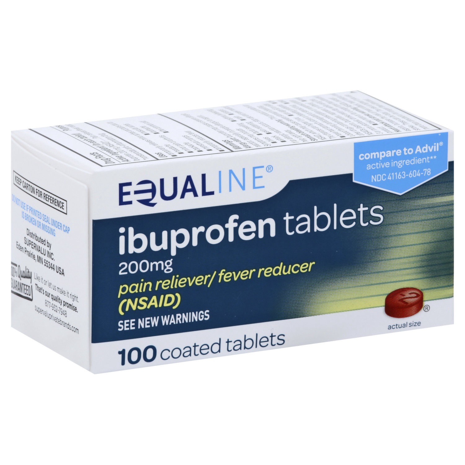 slide 1 of 1, Equaline Ibuprofen Tablets, 100 ct