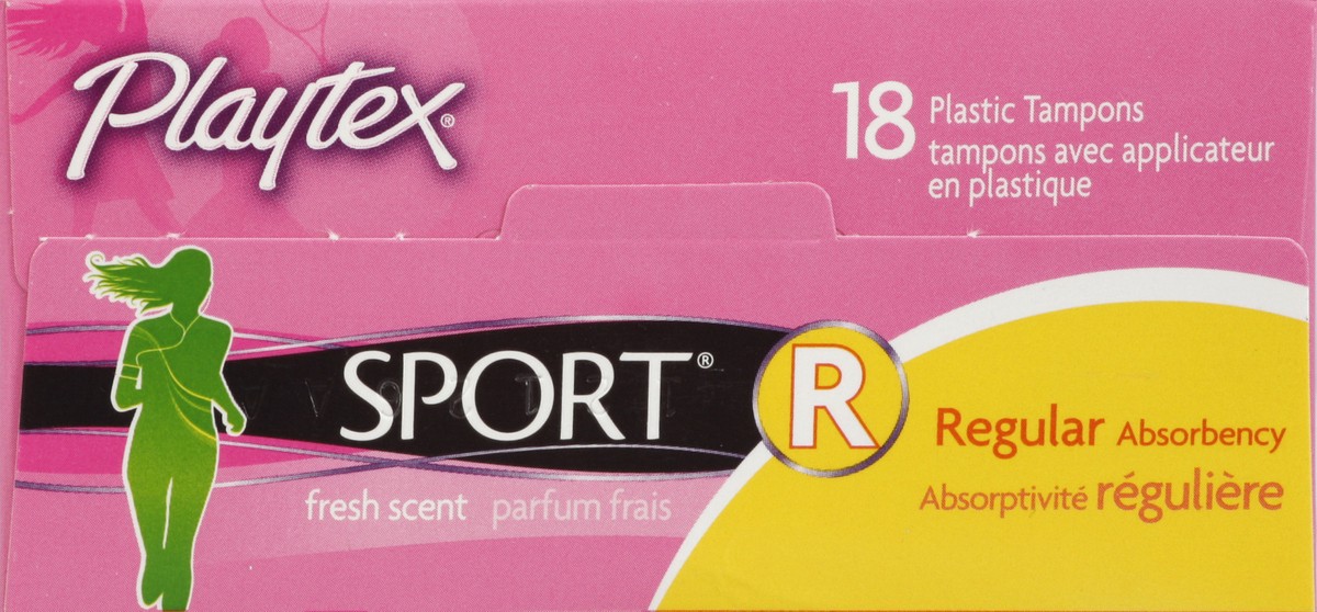 slide 2 of 6, Playtex Sport Fresh Scent Plastic Tampons Regular Absorbency, 18 ct