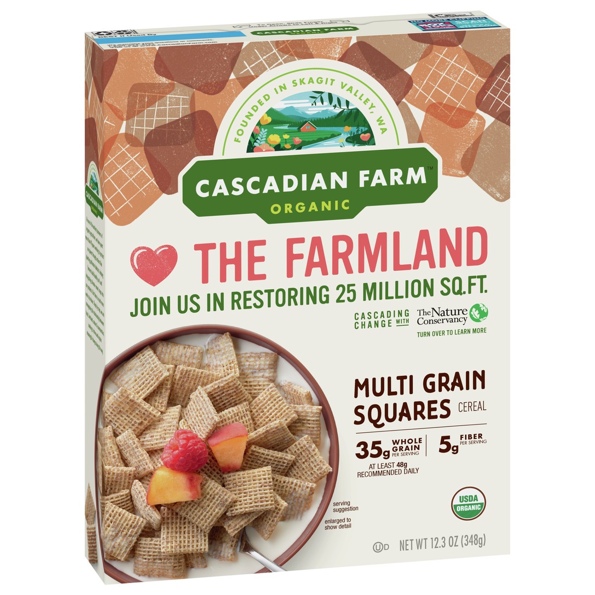 slide 2 of 9, Cascadian Farm Organic Multi Grain Squares Cereal, 12.3 oz., 12.3 oz