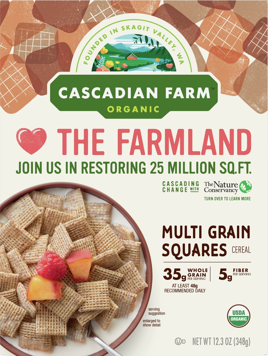 slide 6 of 9, Cascadian Farm Organic Multi Grain Squares Cereal, 12.3 oz., 12.3 oz