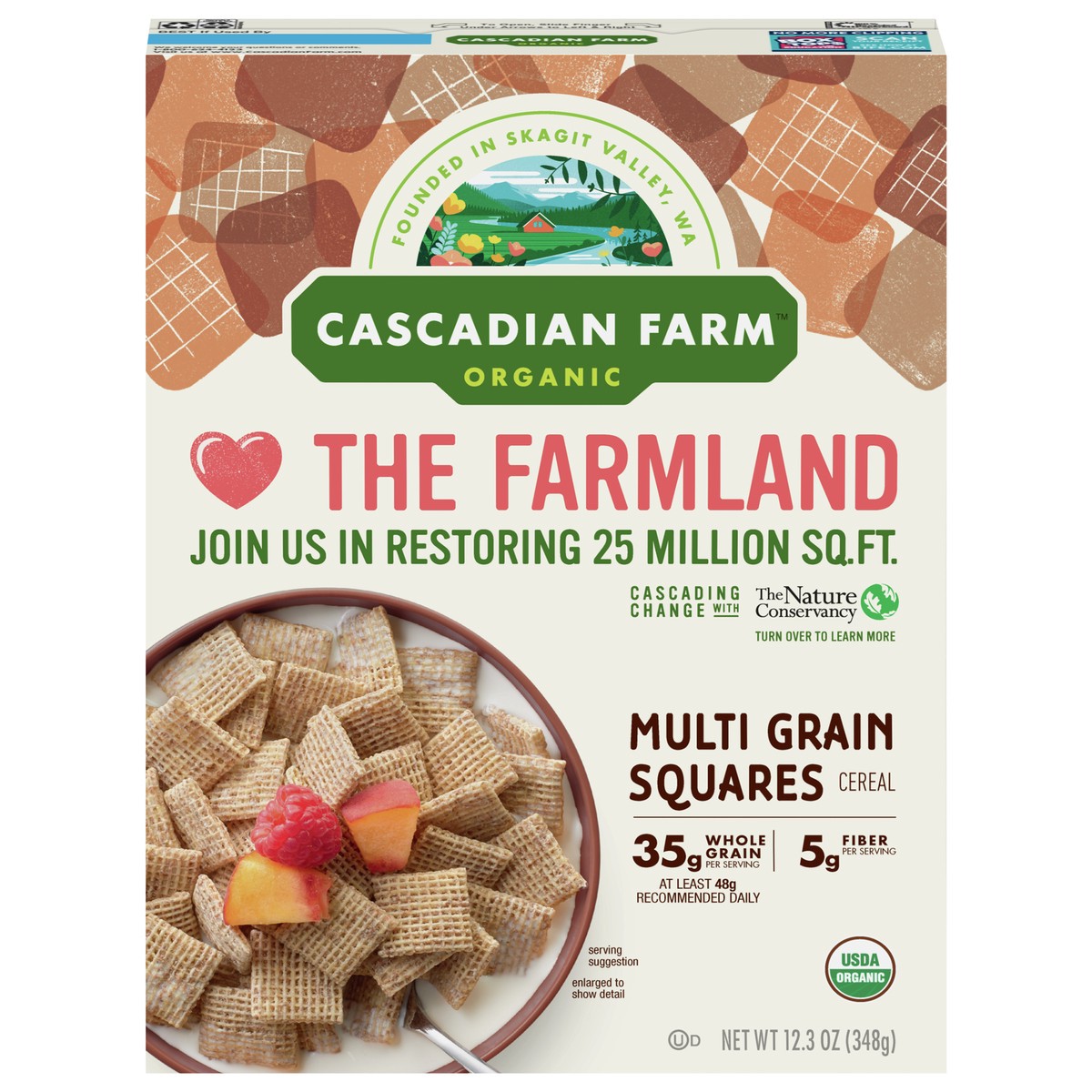 slide 1 of 9, Cascadian Farm Organic Multi Grain Squares Cereal, 12.3 oz., 12.3 oz