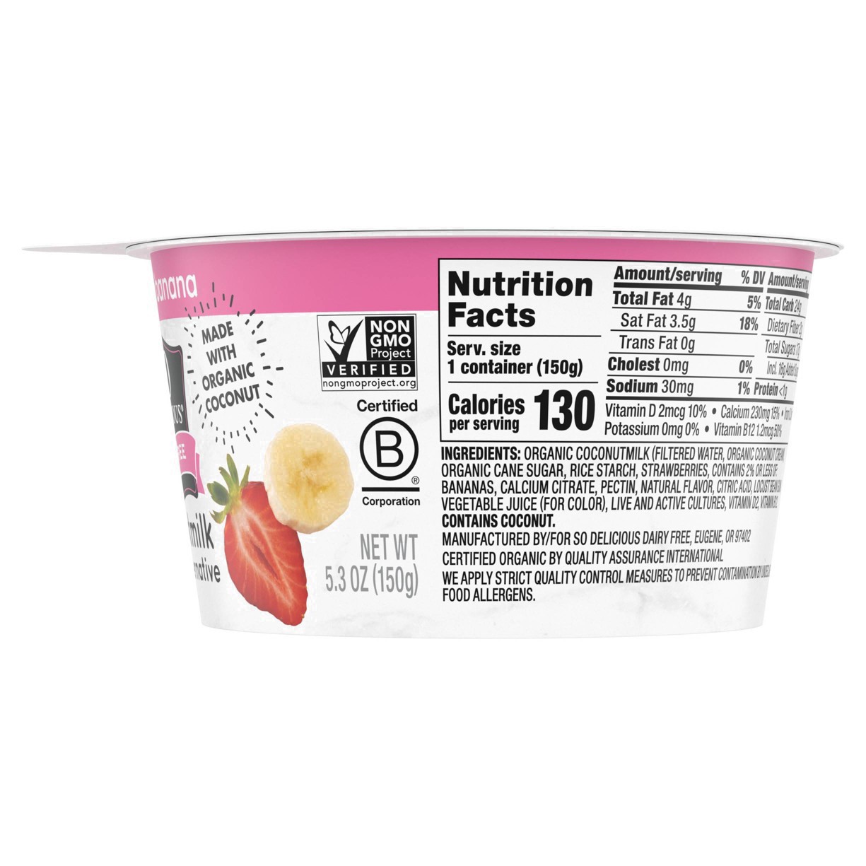 slide 31 of 56, So Delicious Dairy Free Strawberry Banana Coconut Milk Yogurt - 5.3oz Cup, 5.3 oz