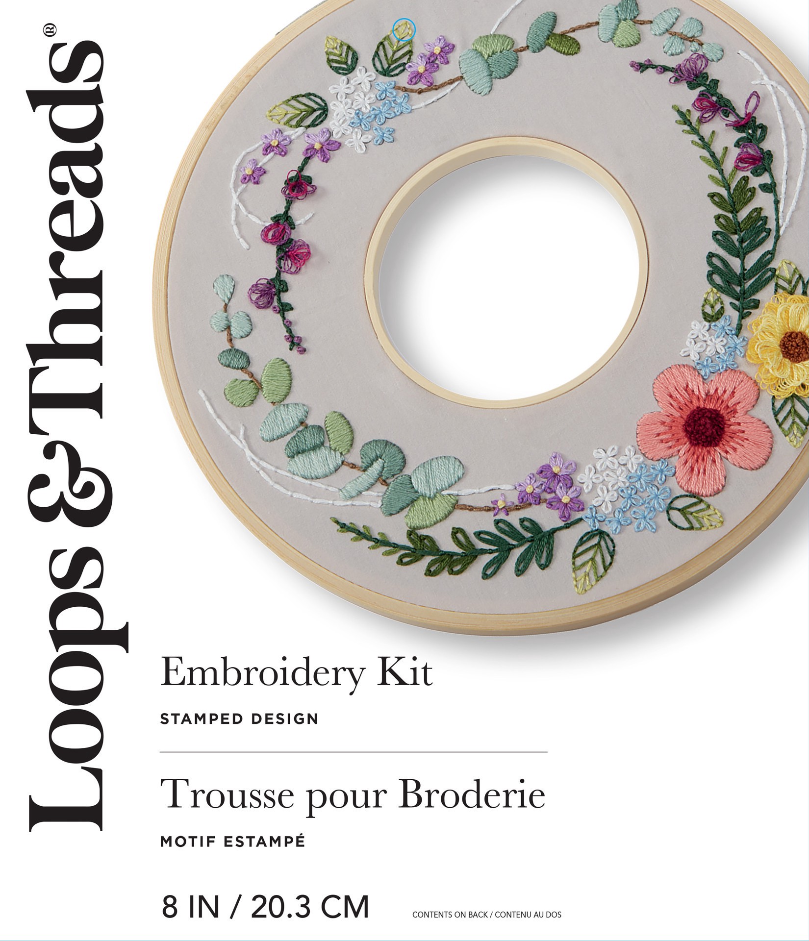slide 2 of 5, 8" Floral Ring Embroidery Kit By Loops & Threads, 8 in