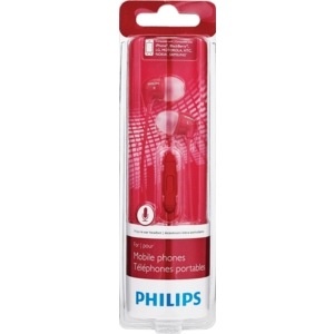 slide 1 of 1, Philips Mobile Phones Headset, Red, 1 ct